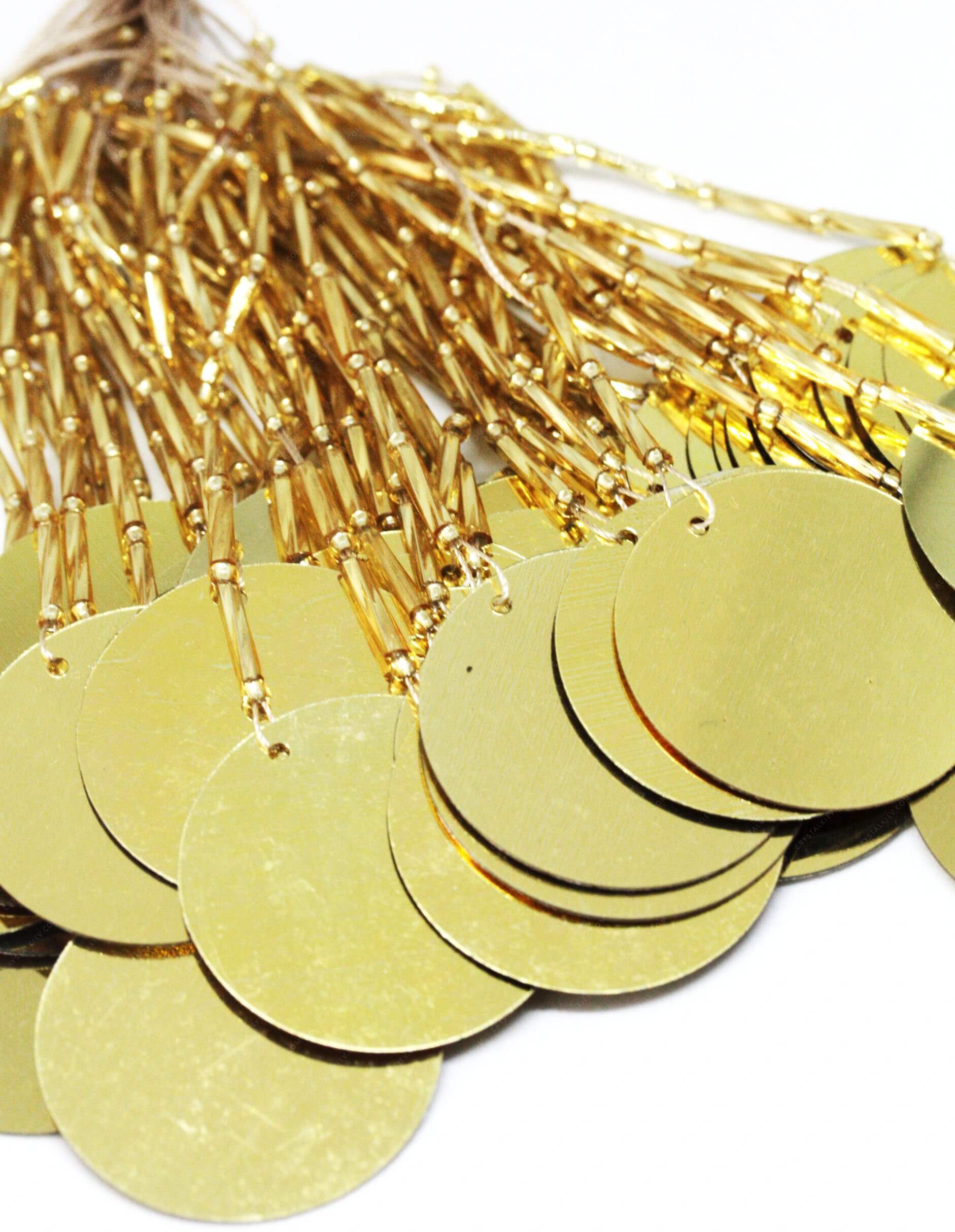 Пучки стекляруса Lt. Gold + Gold паєтка 3 см